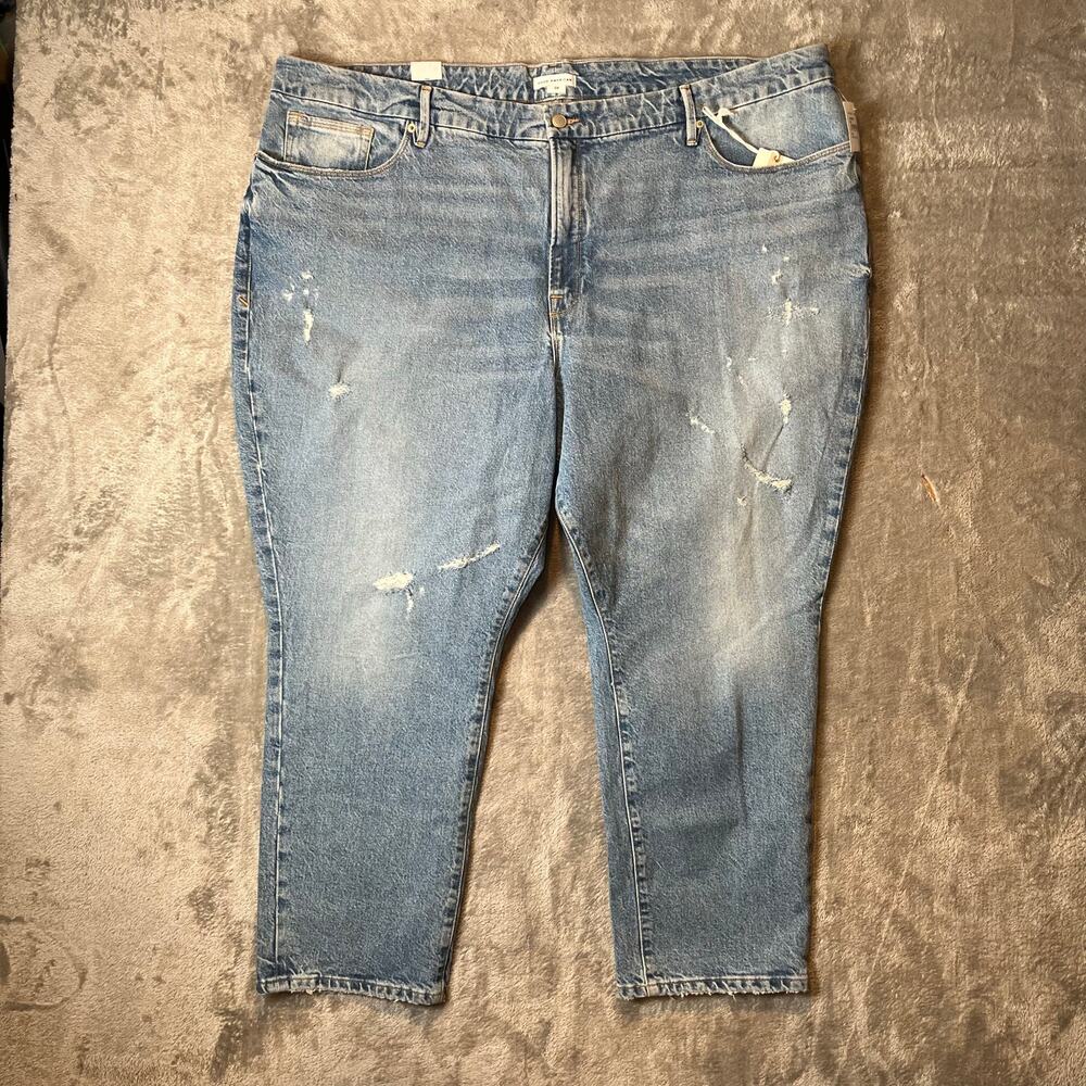 Good American Good Curve Skinny Crop Jeans Size 24 Plus Size Tummy Control New